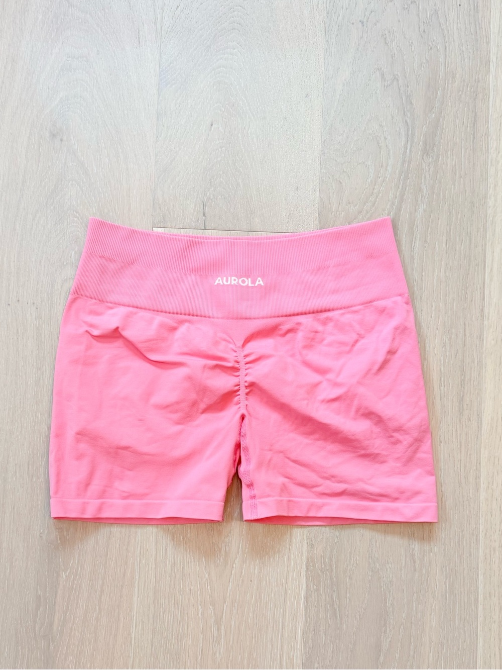 AUROLA Dream Pink Seamless Scrunch Workout Shorts 4”